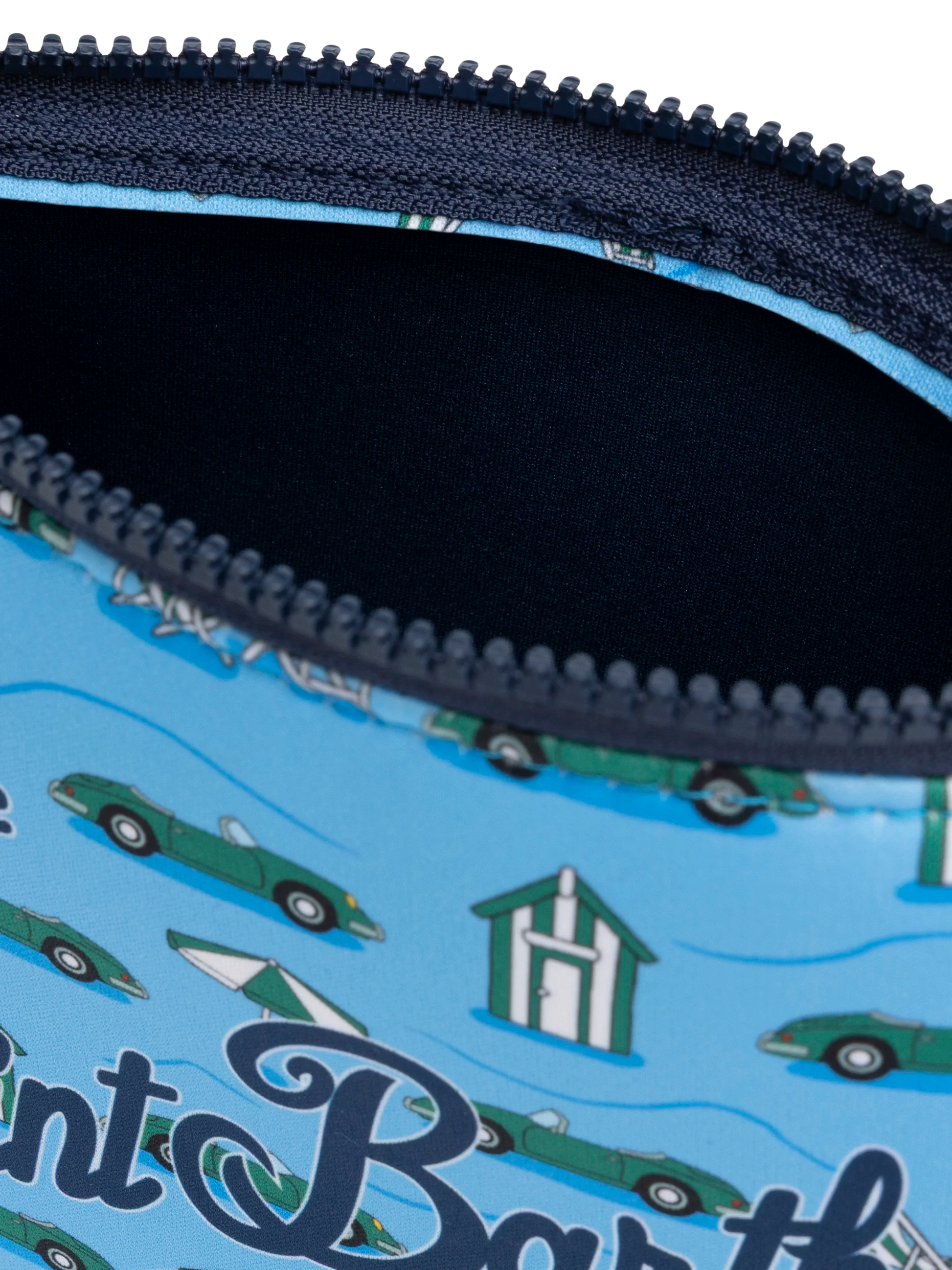 Aline scuba pochette with cars and beach huts print - MC2 Saint Barth