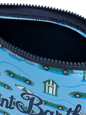 Aline scuba pochette with cars and beach huts print - MC2 Saint Barth