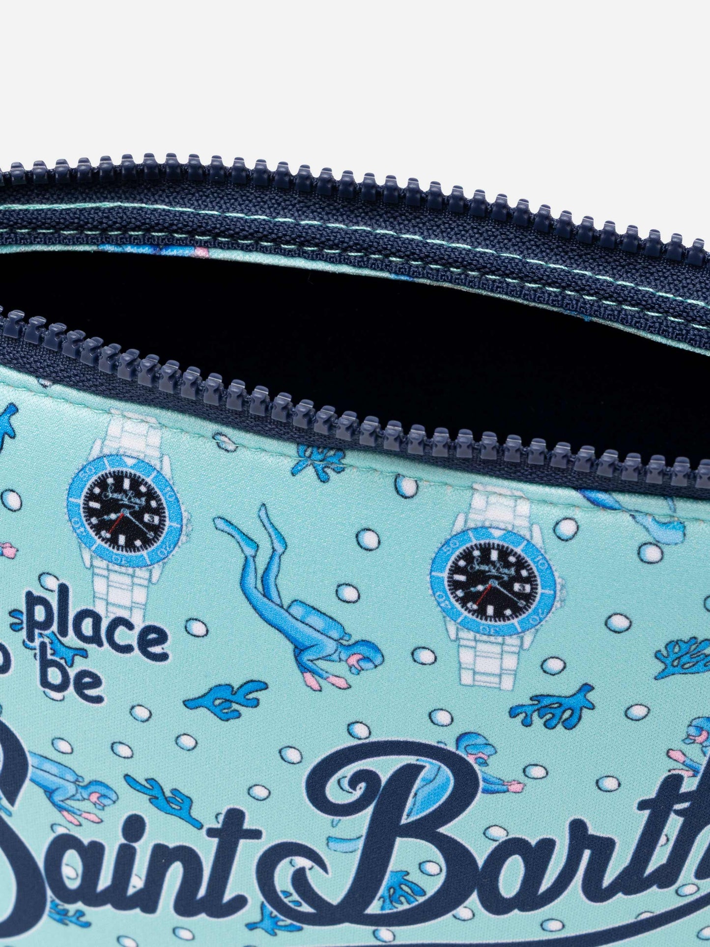 Aline sScuba pochette with watch and diver print - MC2 Saint Barth