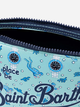 Aline sScuba pochette with watch and diver print - MC2 Saint Barth