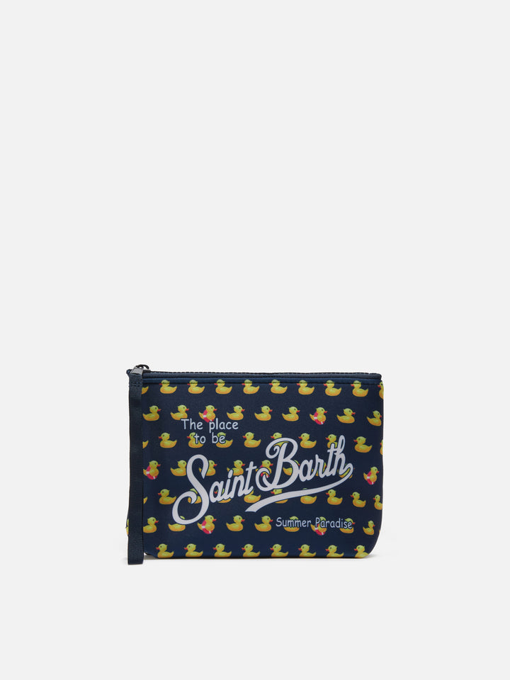 Aline scuba pouch with duck print