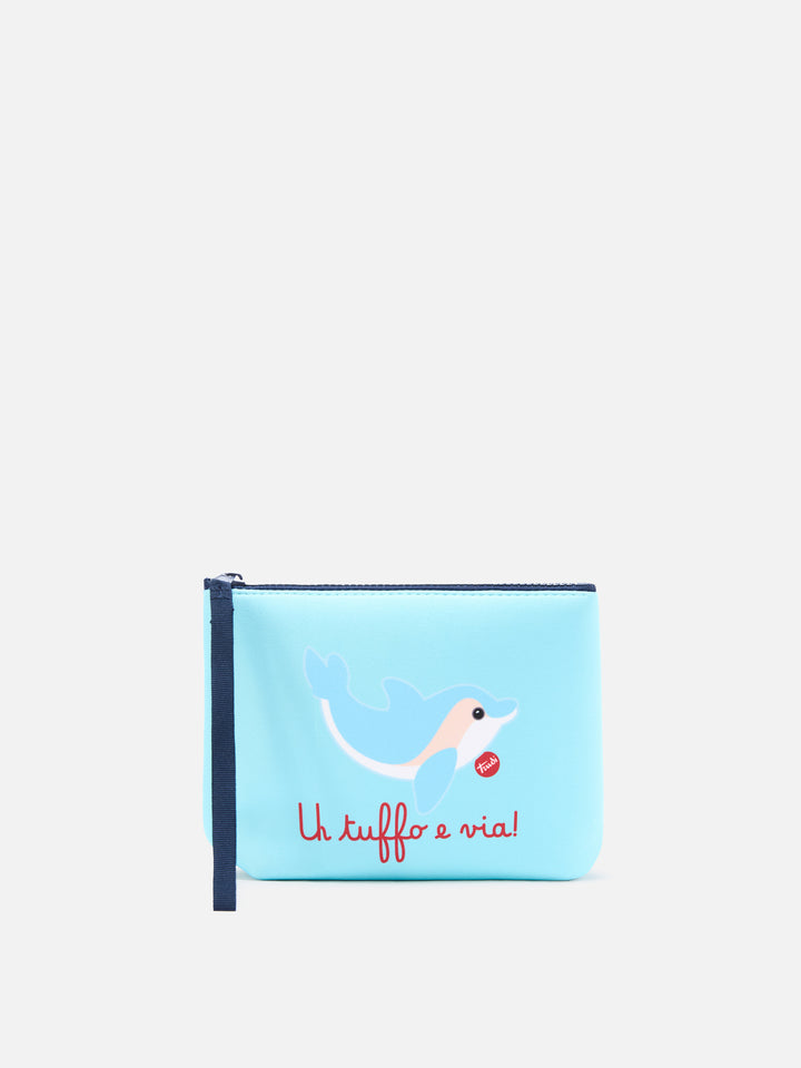 Aline Scuba-Pouch mit Dolphin Un tuffo e via!-Print | Special Edition 