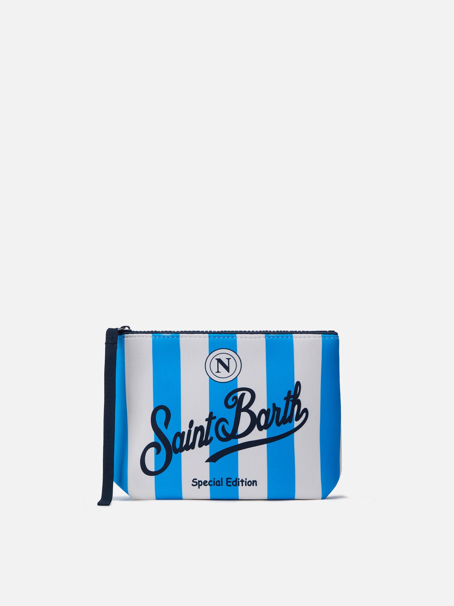 Pouch Aline de scuba en blanco y azul claro con escudo de Napoli | Edición Especial 