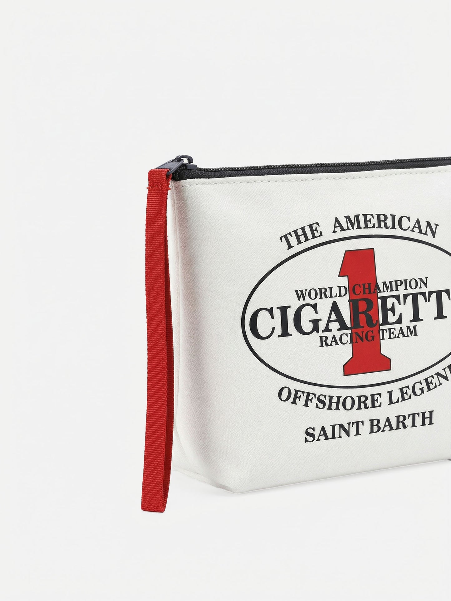 Pochette Aline in scuba bianca con ricamo Cigarette Racing Team | Special Edition