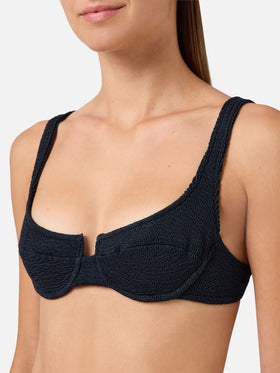Bikini negro de efecto arrugado Amira Elise 