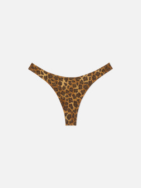 Braguita de bikini brasileña Naomi en tejido de lúrex con estampado animal 