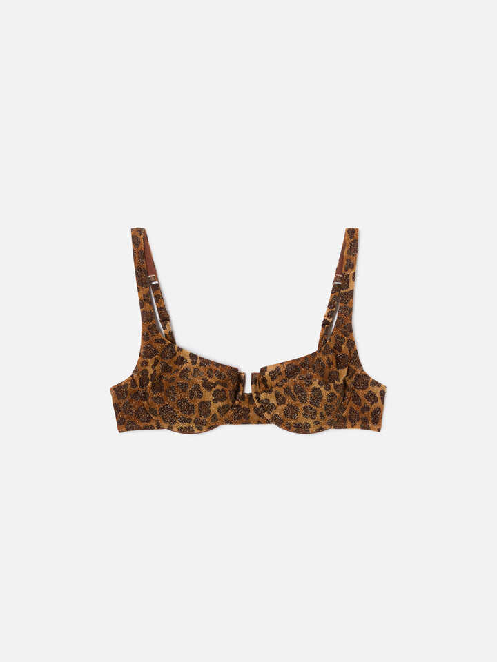 Amira balconette bikini top with animal print