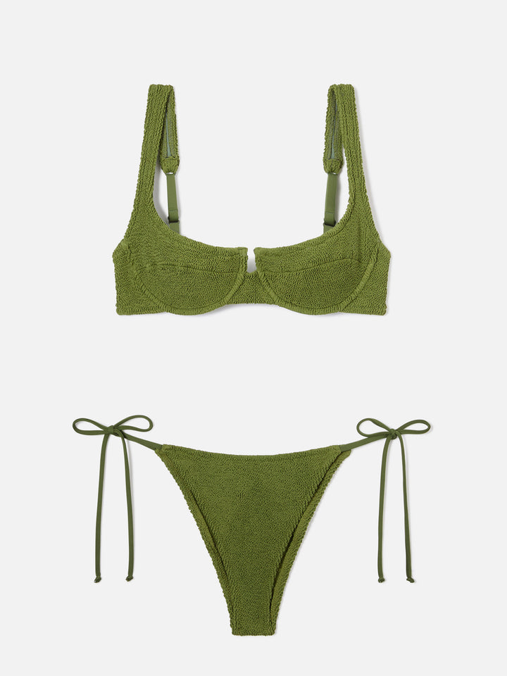 Bikini crinkle vert militaire Amira Marielle 