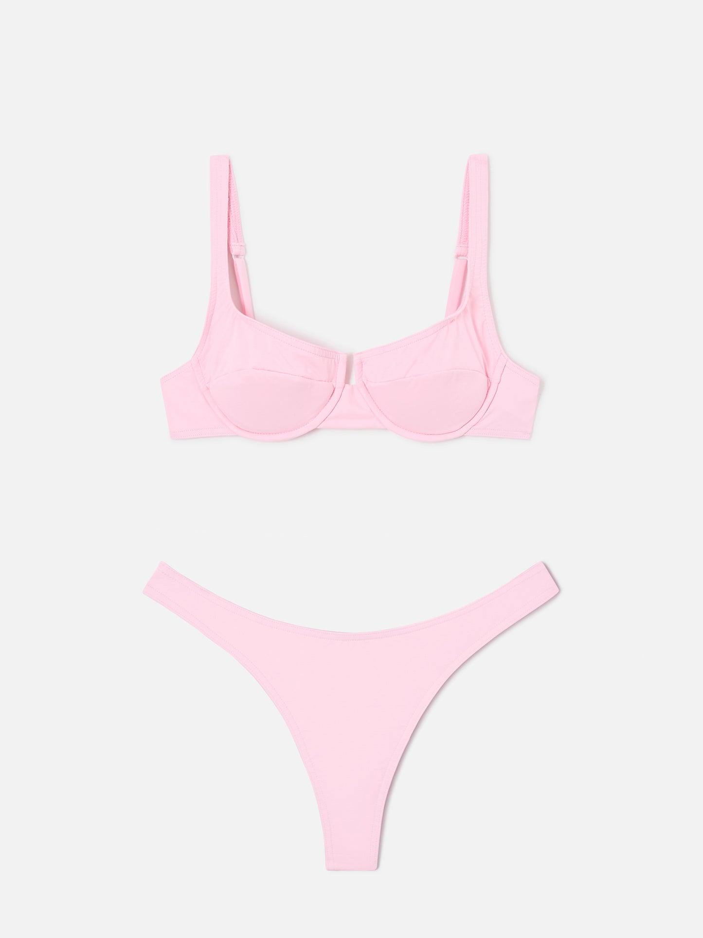 Amira Naomi light pink balconette bikini in solid color