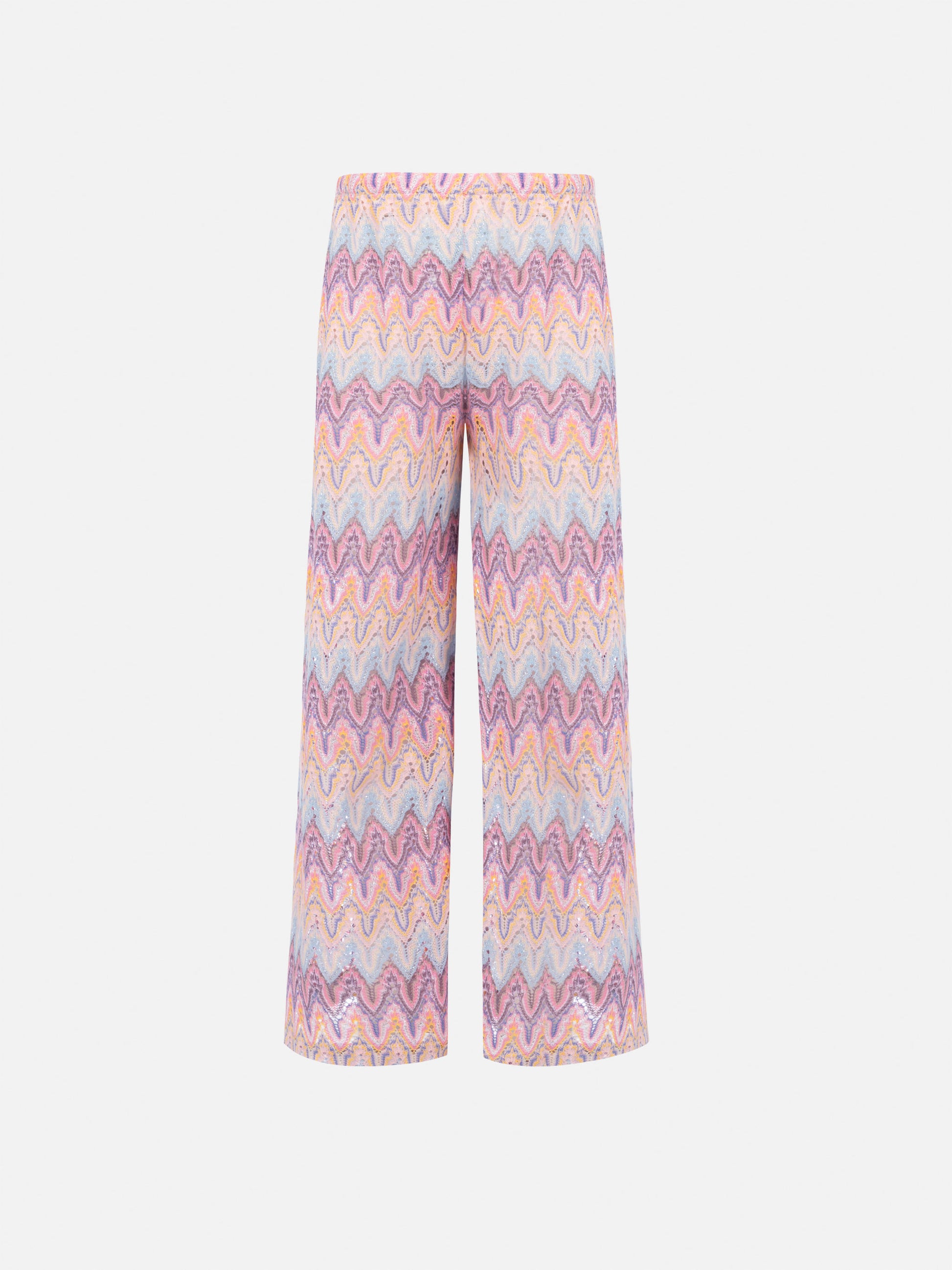 Amalia Jr raschel knit wide-leg pink trousers - MC2 Saint Barth