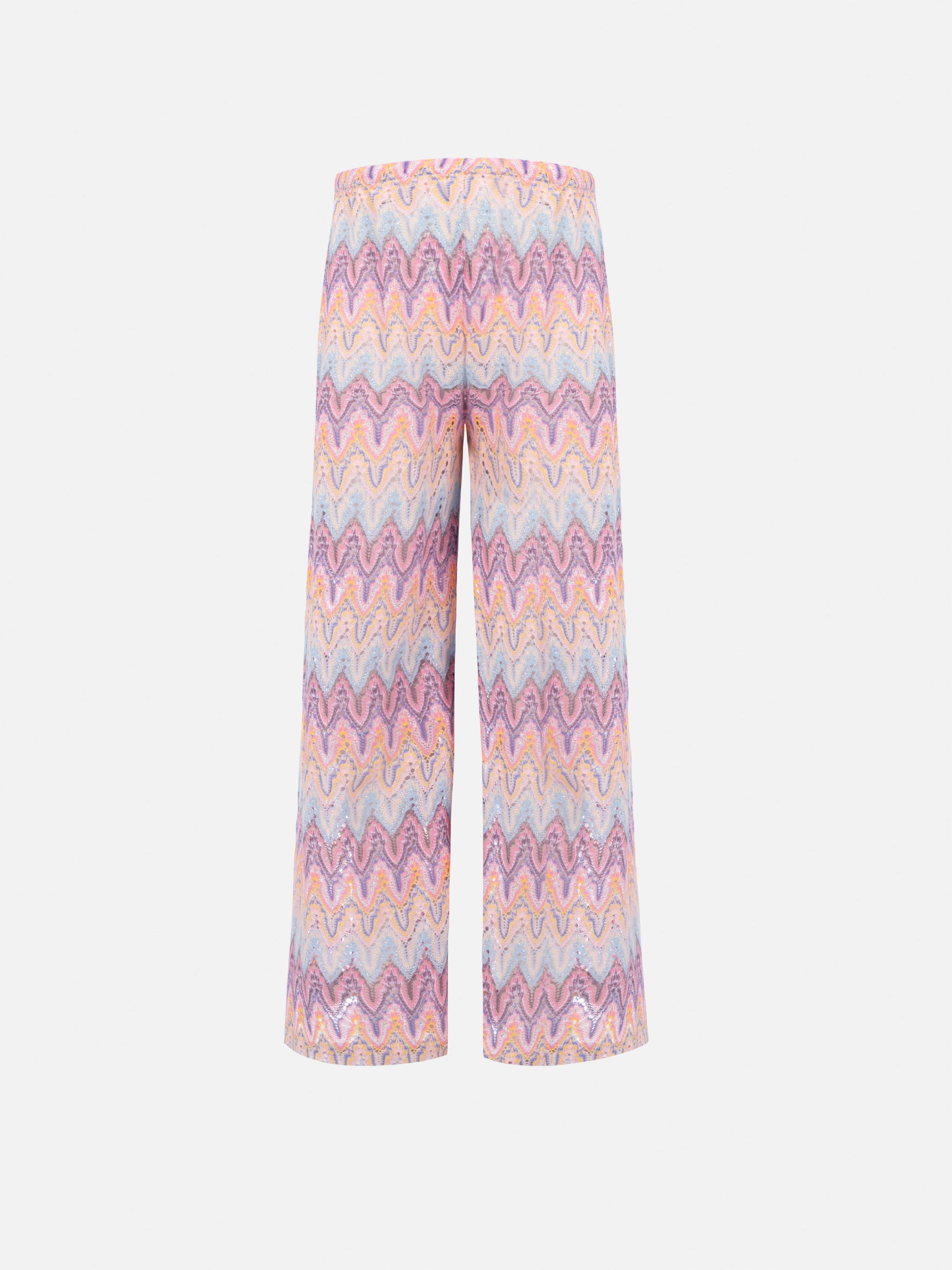 Amalia Jr raschel knit wide-leg pink trousers - MC2 Saint Barth