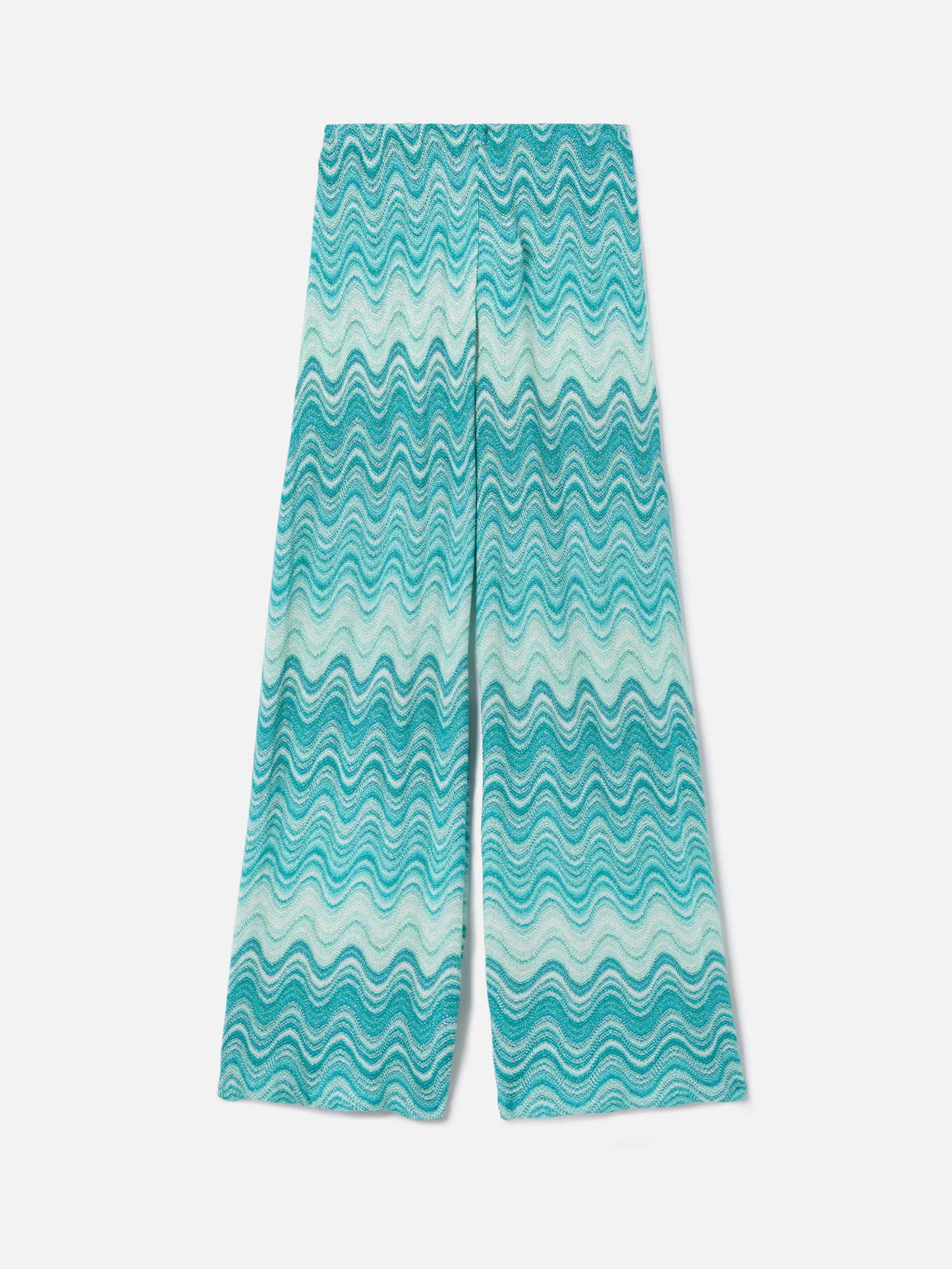 Pantalone lungo Amalia in raschel degradé verde acqua