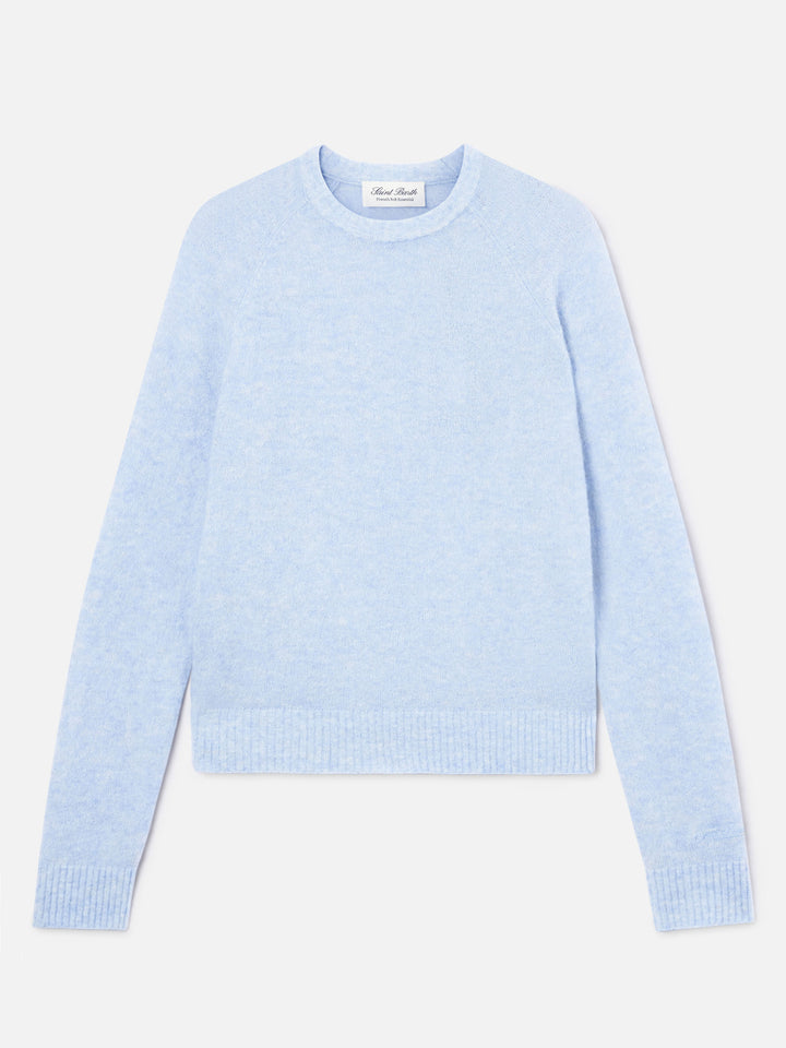 Pull col rond Light blue Ammy en doux mélange de laine d’alpaga 