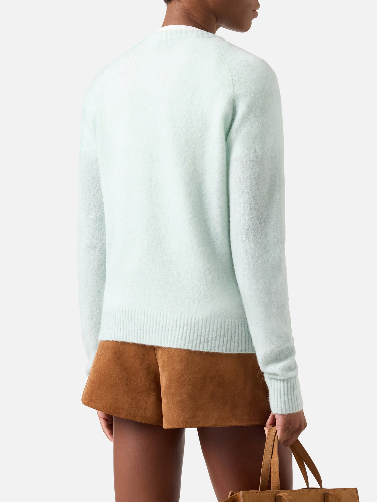 Maglia girocollo Ammy verde menta in morbido misto lana e alpaca
