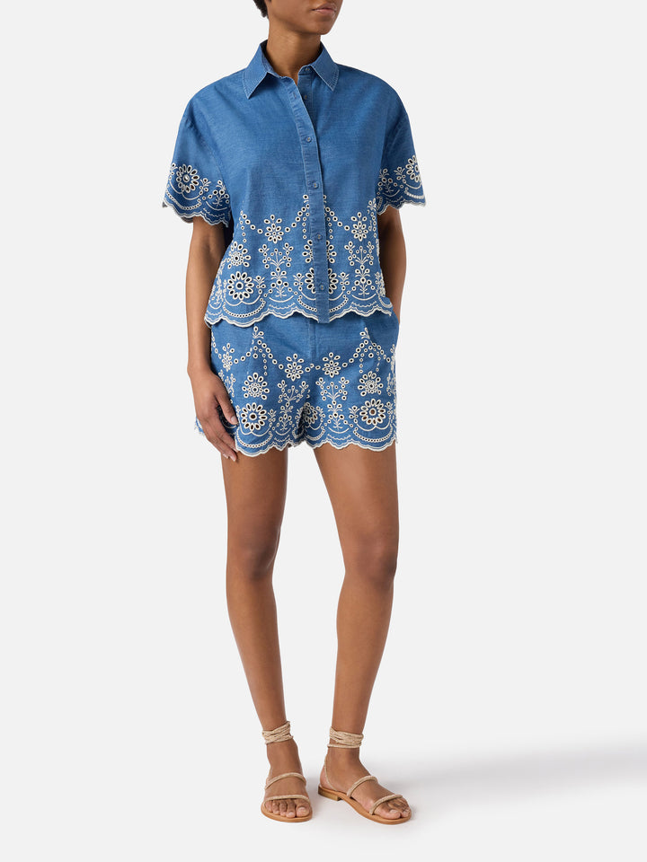 Amani cotton broderie anglaise shorts