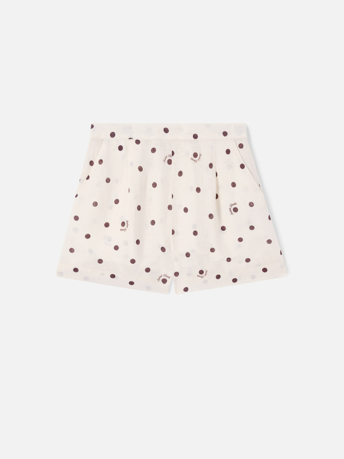 Amani linen shorts with polka dots print