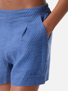Short Amani in lino stampa leopardata