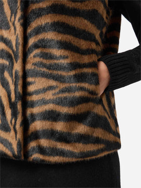 Gilet Ambre in faux fur con stampa zebrata