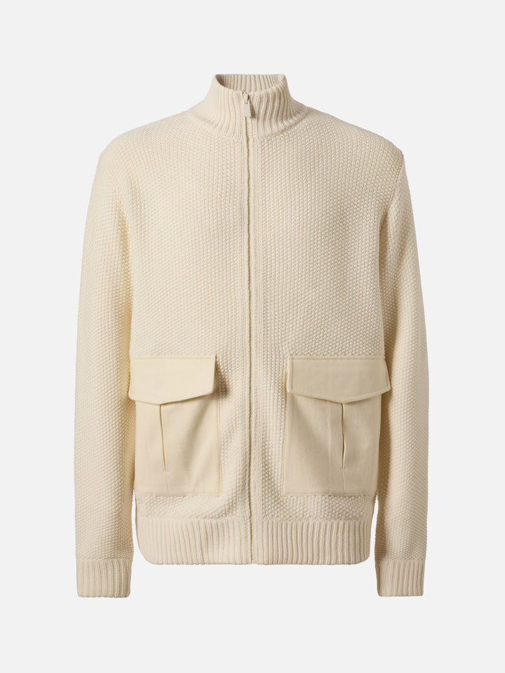 Knitted bomber Andermatt with felt pockets