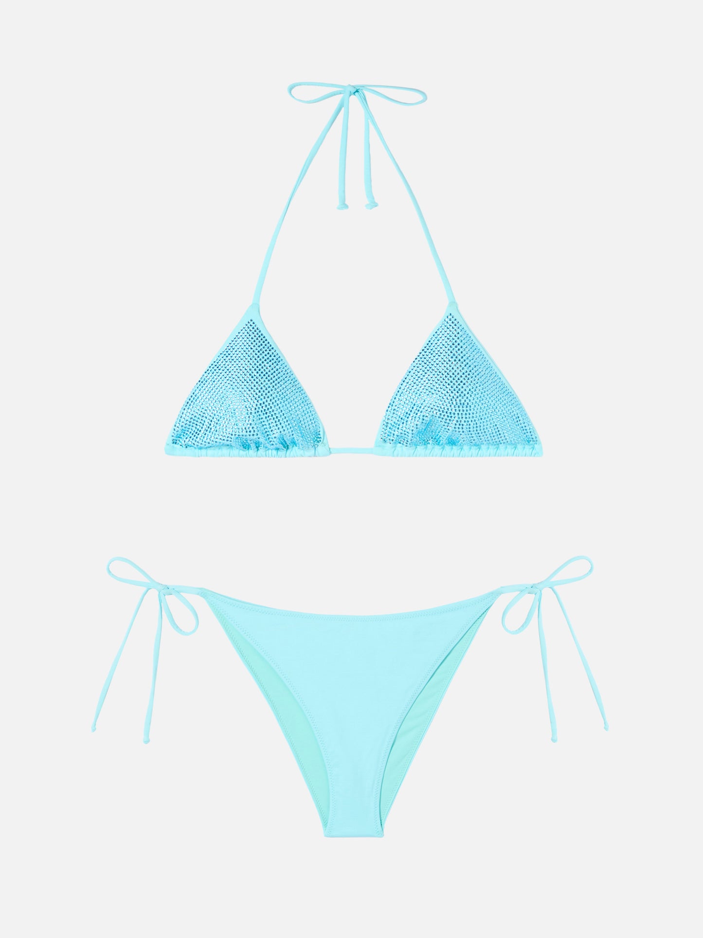 Bikini a triangolo Annabelle Marielle in verde acqua con strass