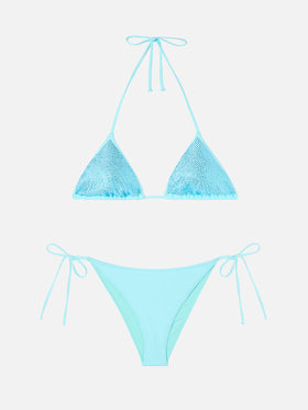 Bikini a triangolo Annabelle Marielle in verde acqua con strass