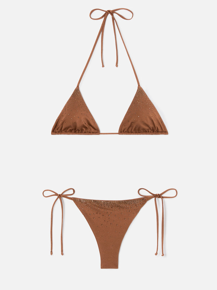 Bikini Annabelle Marielle marrone con strass