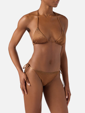 Bikini marron Annabelle Marielle avec strass 