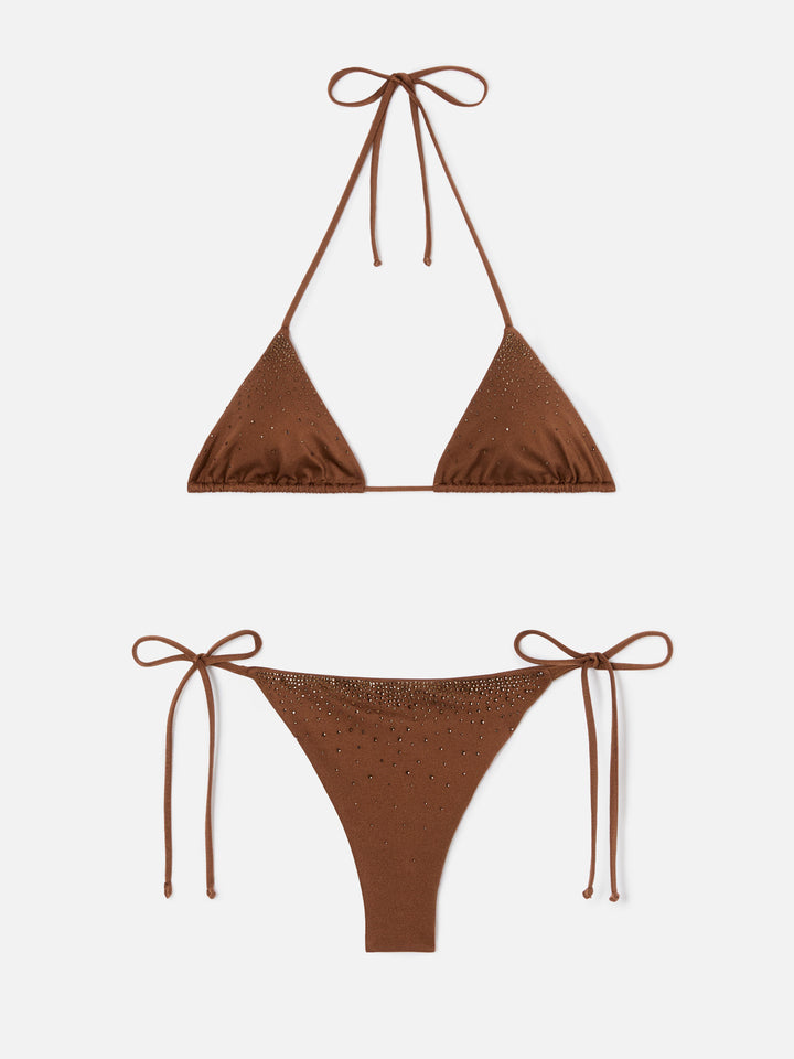 Bikini Annabelle Marielle marrone con strass