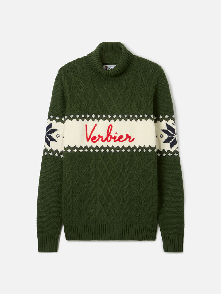Pull à demi-col roulé avec lettrage Verbier 