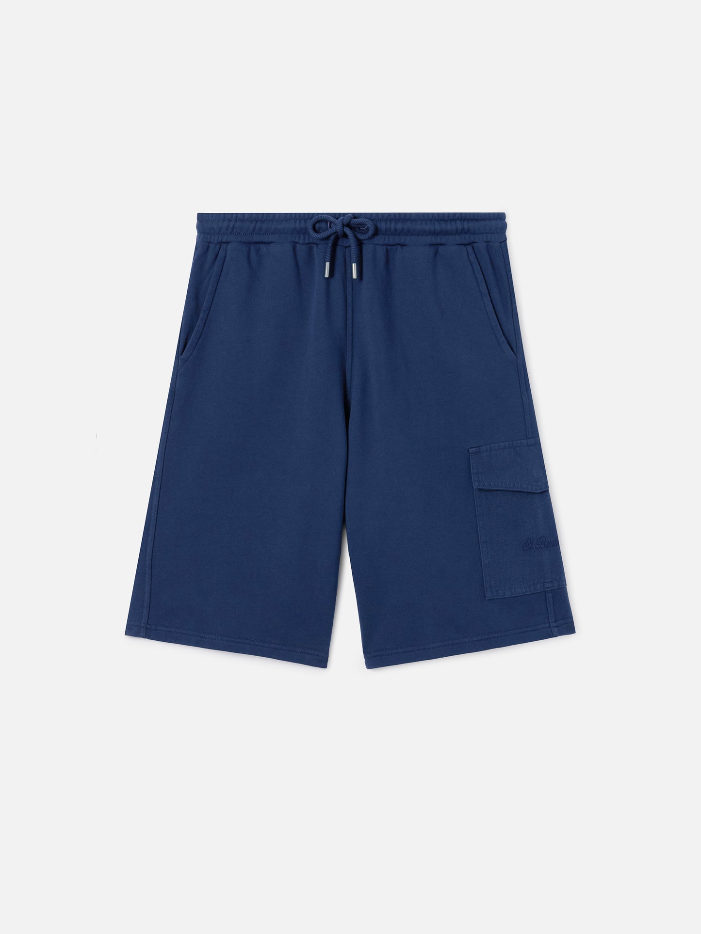 Argo navy blue fleece bermuda shorts with cargo pocket