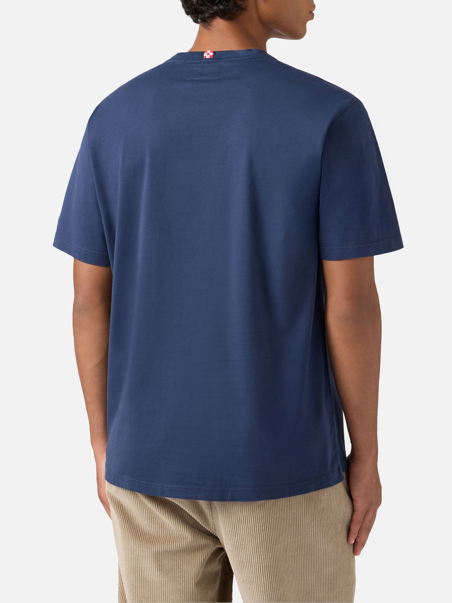 Arnott cotton T-shirt in blue with Save water drink Gin Tonic embroidery