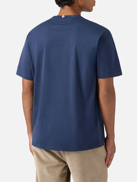 Arnott cotton T-shirt in blue with Save water drink Gin Tonic embroidery