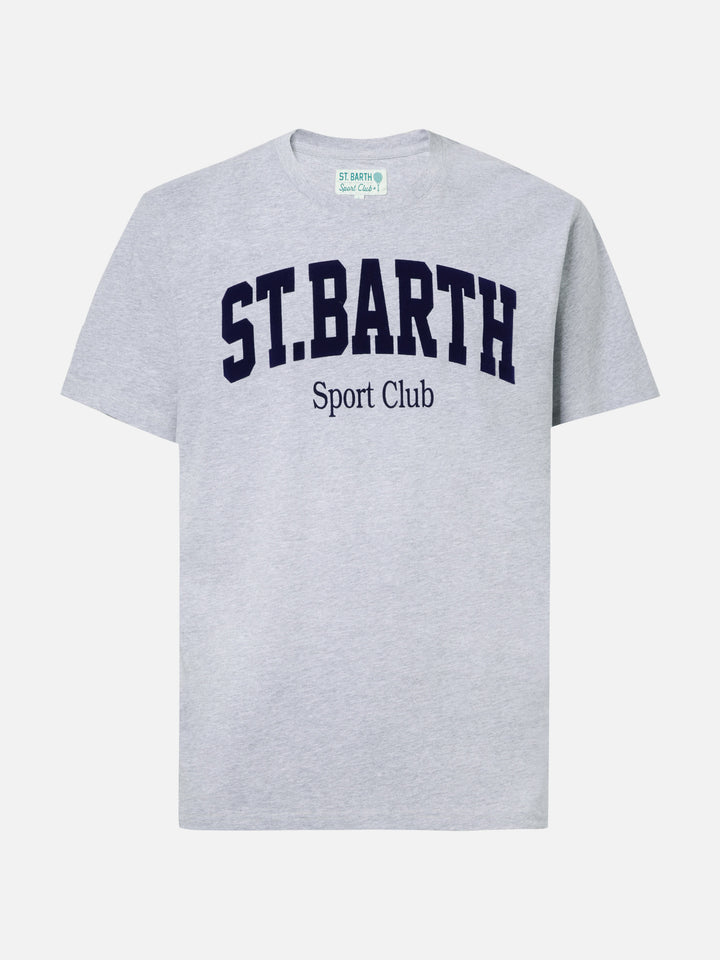 T-shirt Arnott in cotone blu con stampa flock  St. Barth Sport Club
