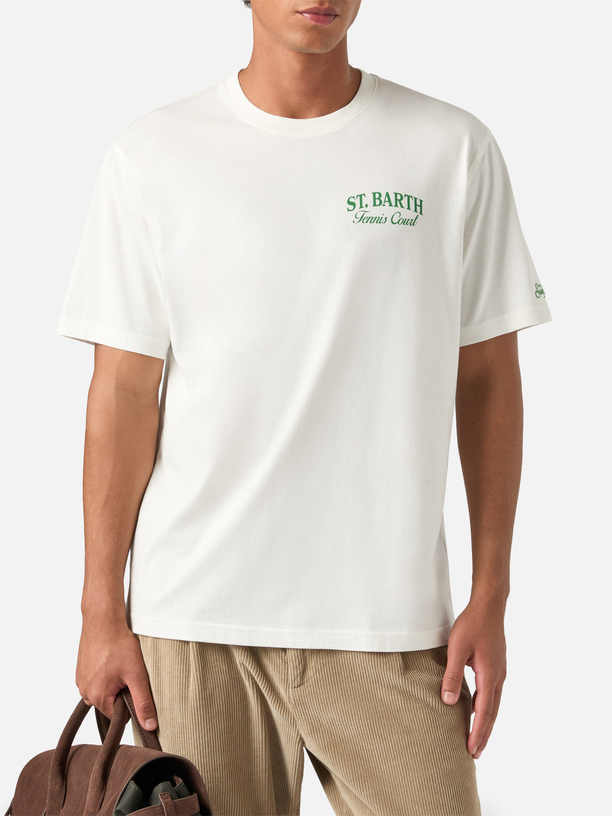 Off white Arnott Baumwoll-T-Shirt mit Tennis Court-Print 