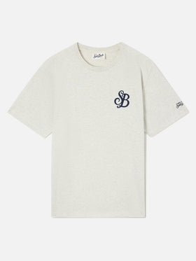 Graues T-Shirt aus Bio-Baumwolle Arnott mit SB Legacy-Monogramm-Stickerei 
