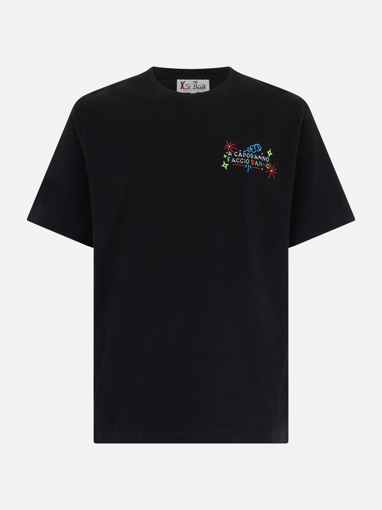 Man heavy cotton t-shirt Arnott with a Capodanno faccio danno embroidery | INSULTI LUMINOSI SPECIAL EDITION - MC2 Saint Barth