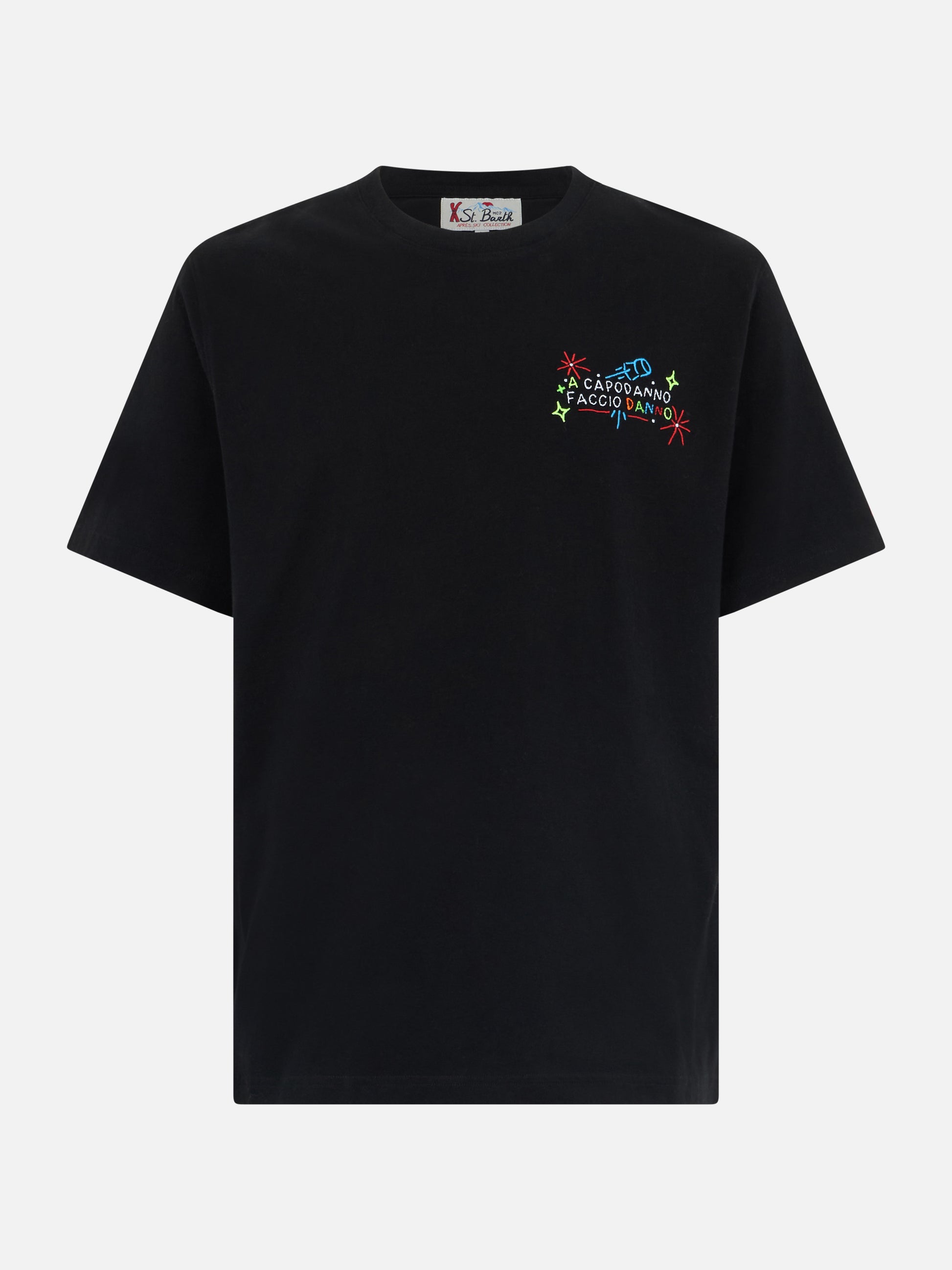 Man heavy cotton t-shirt Arnott with a Capodanno faccio danno embroidery | INSULTI LUMINOSI SPECIAL EDITION - MC2 Saint Barth