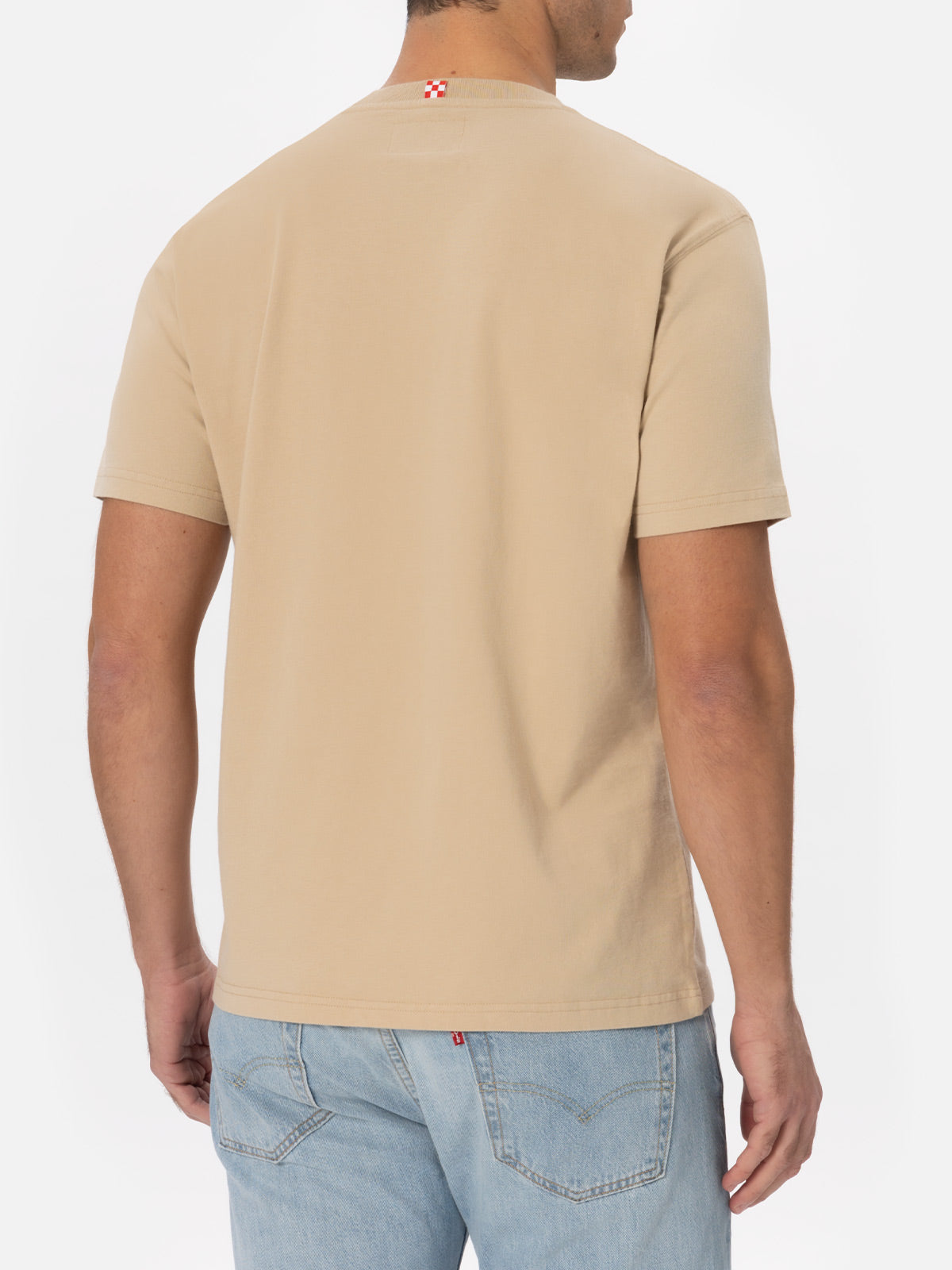 Man beige heavy cotton t-shirt Arnott with St. Barth embroidery - MC2 Saint Barth