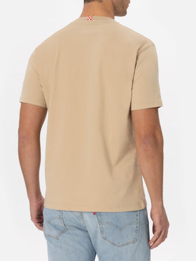Man beige heavy cotton t-shirt Arnott with St. Barth embroidery - MC2 Saint Barth
