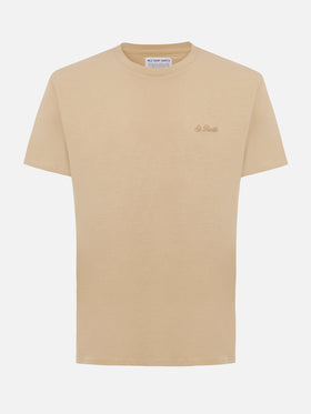Man beige heavy cotton t-shirt Arnott with St. Barth embroidery - MC2 Saint Barth