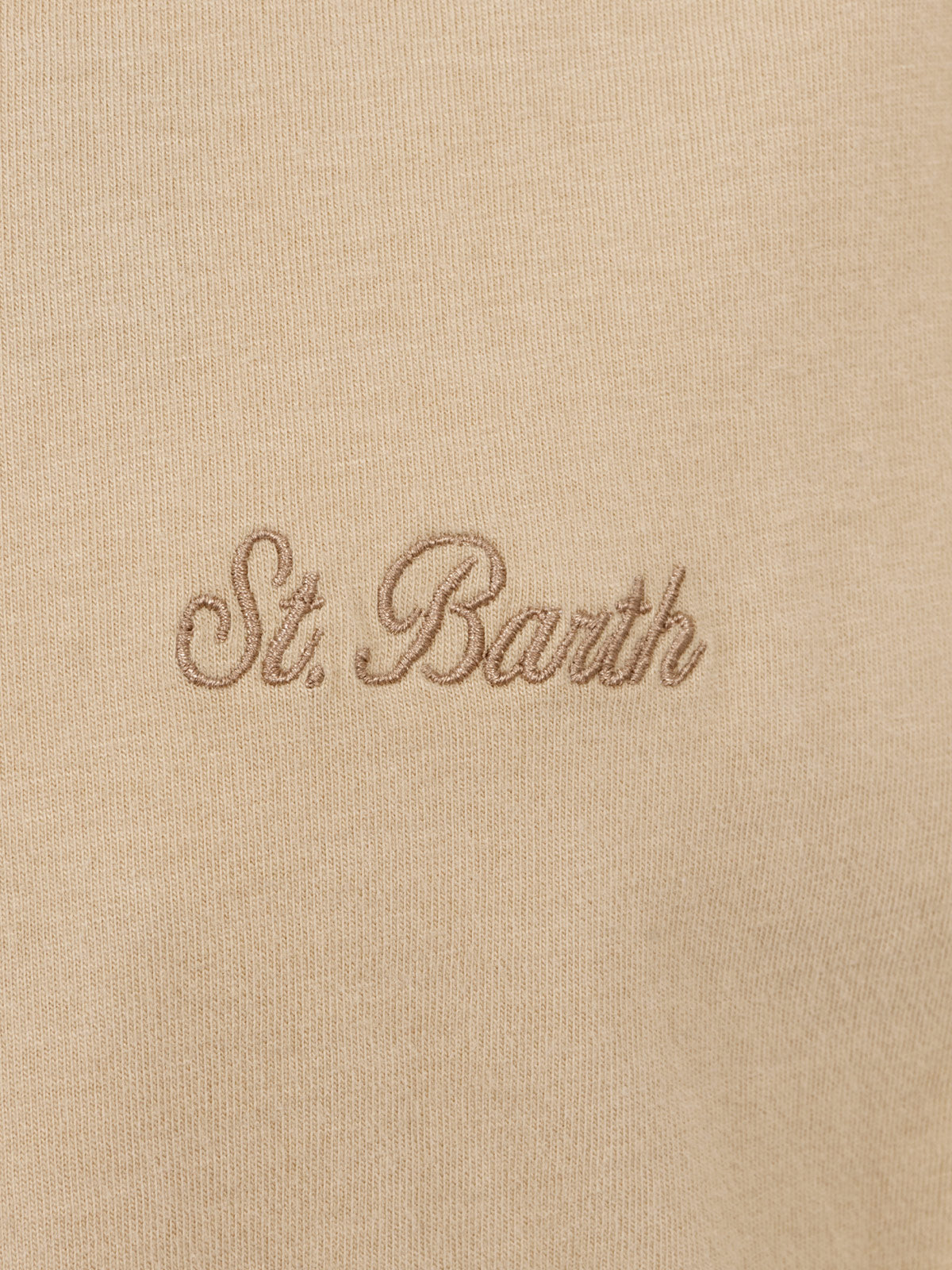 Man beige heavy cotton t-shirt Arnott with St. Barth embroidery - MC2 Saint Barth