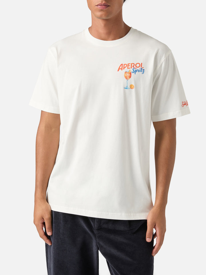 Camiseta de algodón color off white Arnott con estampado Aperol Spritz | Special edition 