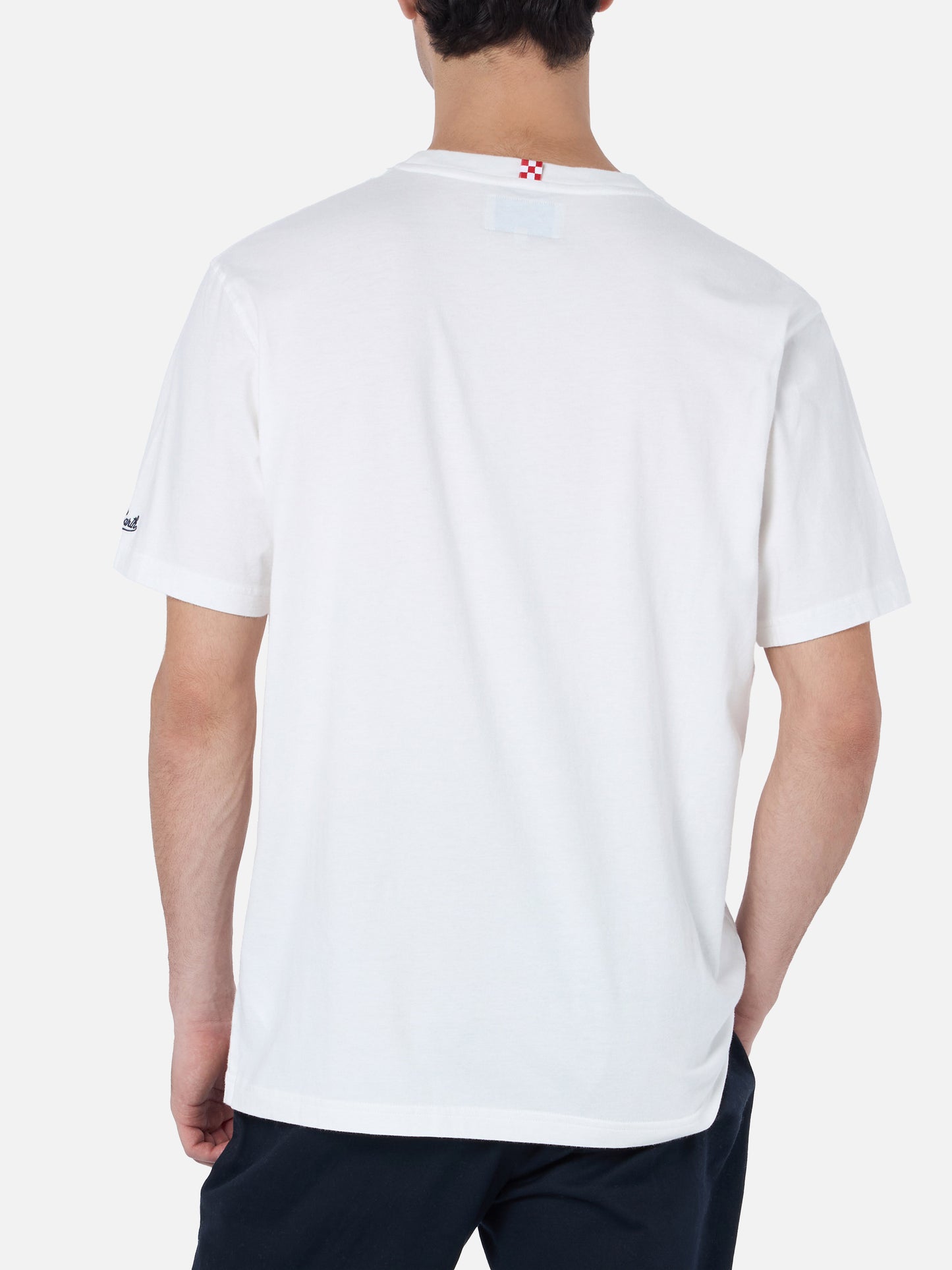 Man heavy cotton t-shirt Arnott with You know I'm GinDependent embroidery - MC2 Saint Barth