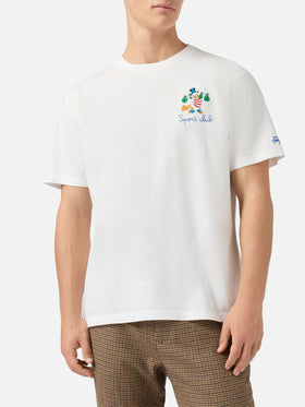 Arnott cotton T-shirt in white with Scrooge McDuck Sport Club embroidery | DISNEY SPECIAL EDITION