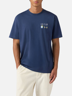 Arnott cotton T-shirt in blue with Gin Club embroidery