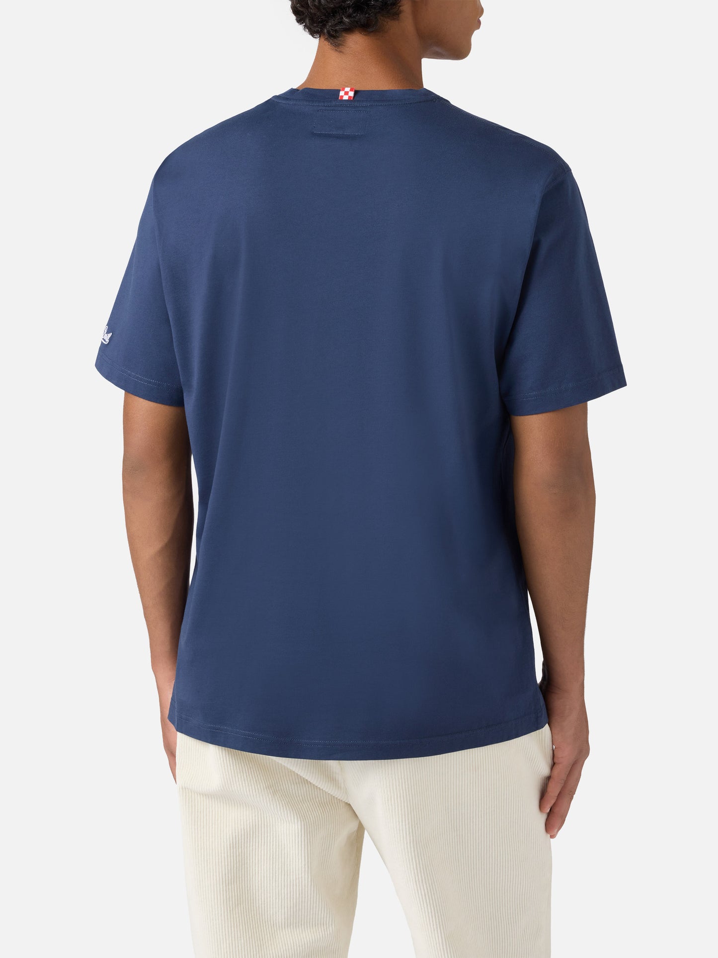 Arnott cotton T-shirt in blue with Gin Club embroidery