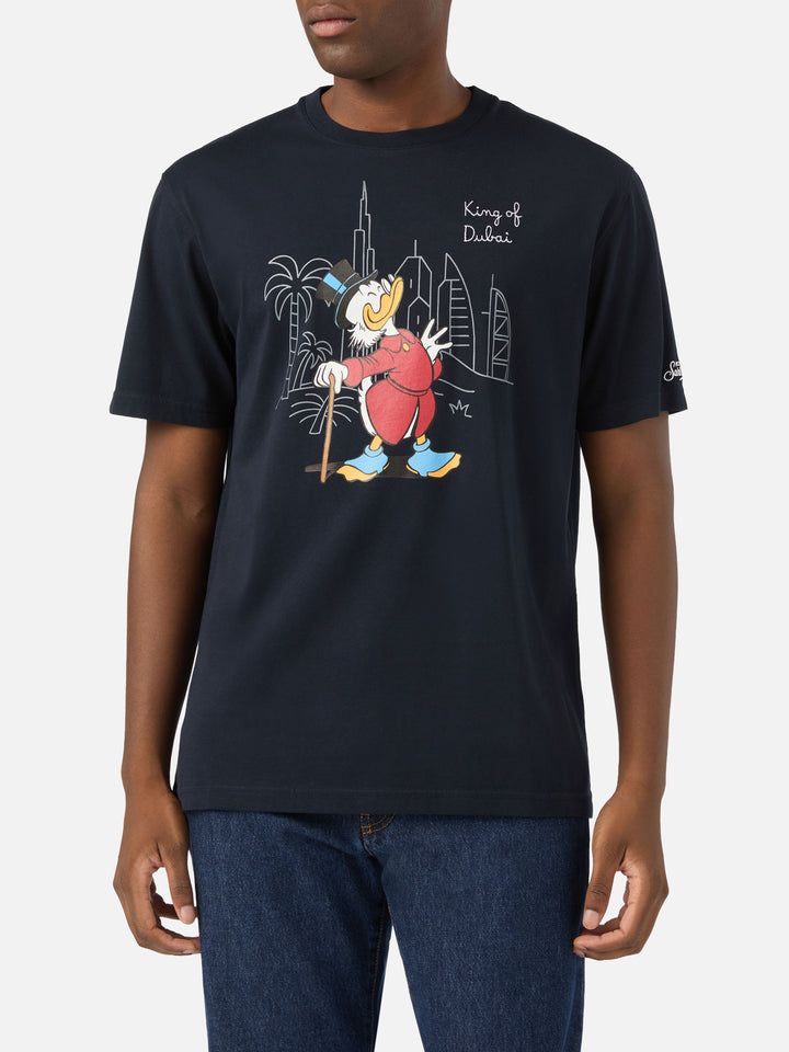 T-shirt en coton biologique blue Arnott avec broderie King Of Dubai | Special edition 