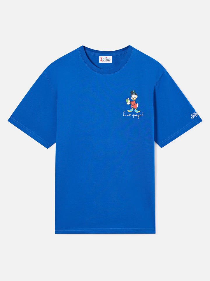 T-shirt en coton Blue Arnott avec broderie E Chi Paga | Special edition 