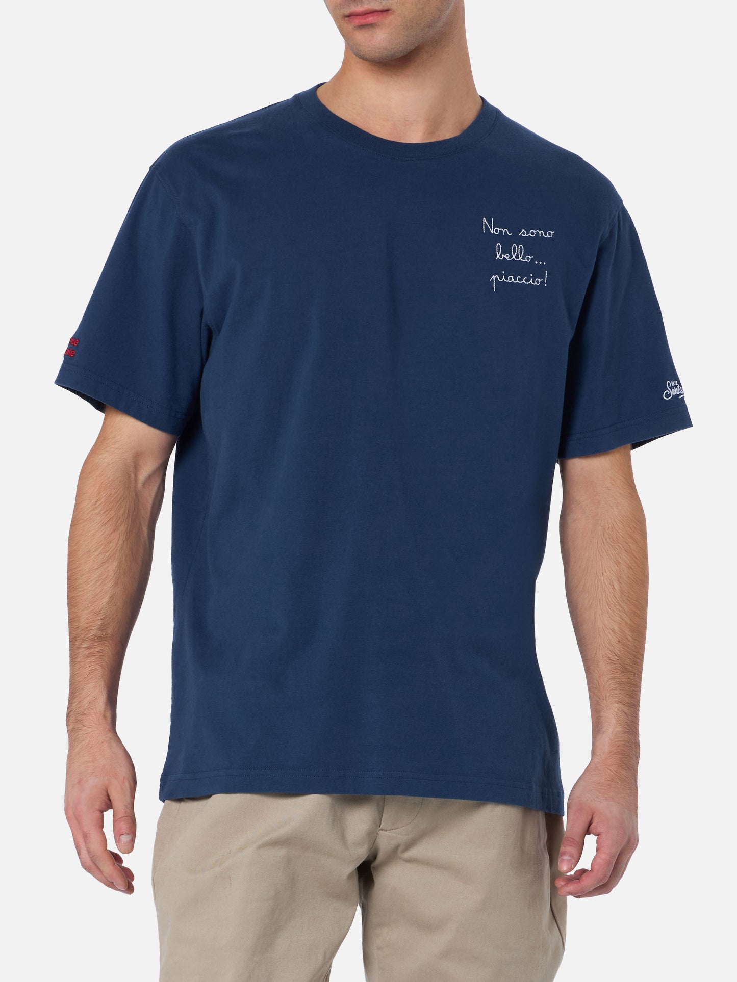 Man heavy cotton t-shirt Arnott with Non sono bello … piaccio! embroidery | VACANZE DI NATALE SPECIAL EDITION - MC2 Saint Barth