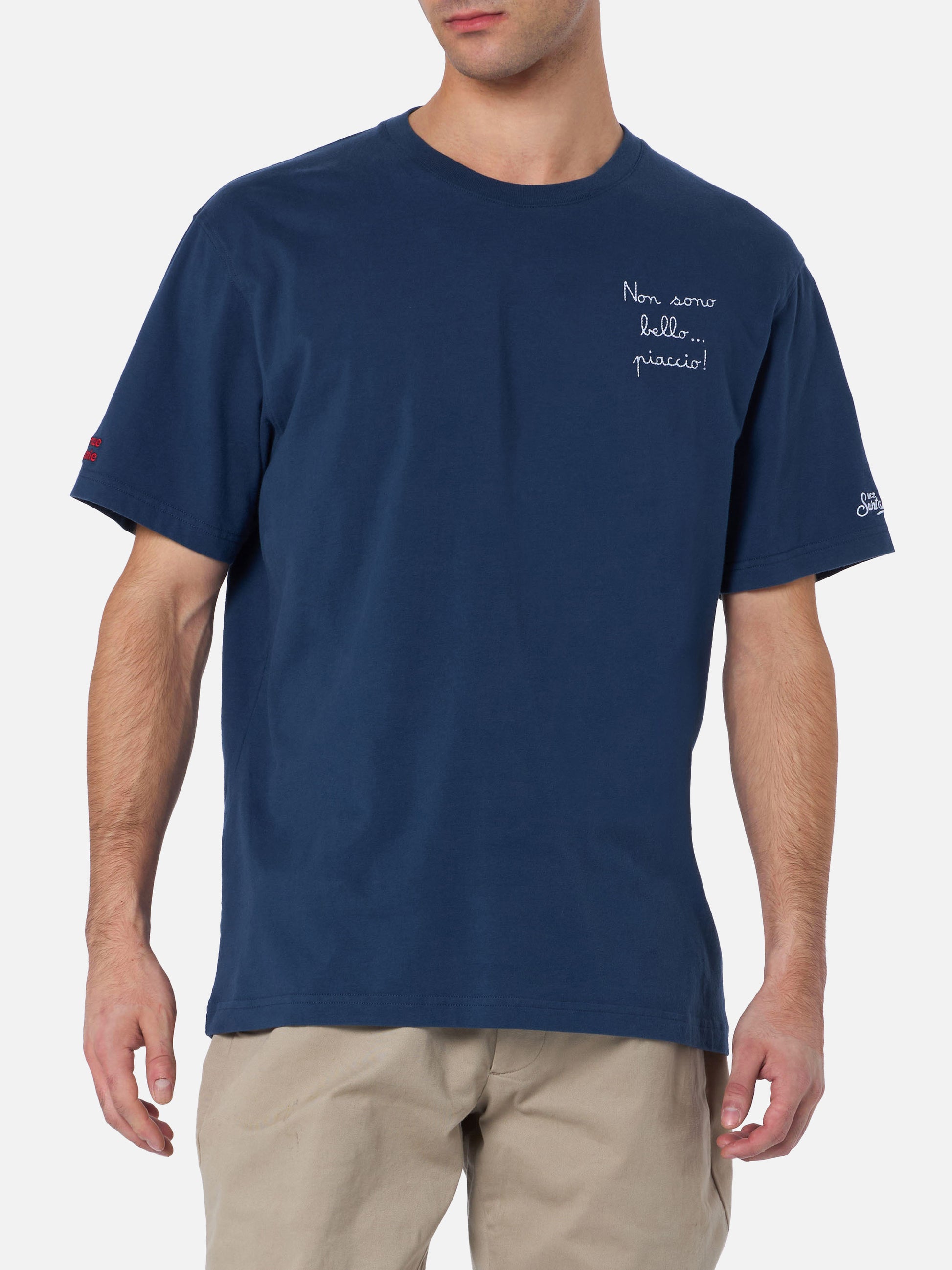Man heavy cotton t-shirt Arnott with Non sono bello … piaccio! embroidery | VACANZE DI NATALE SPECIAL EDITION - MC2 Saint Barth